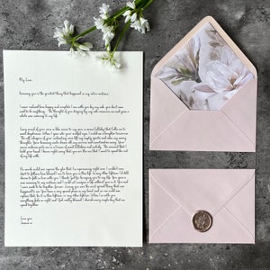 Carta de amor / Magnolia / Regalo personalizado / Sellado con cera / Tarjeta del Día de la Madre / Aniversario / Votos matrimoniales