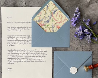 Carta de amor / Aerosoles florales / Regalo personalizado presente / Cera sellada / Para novio o novia / Aniversario / Votos de boda