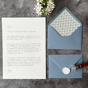 Lettera d'amore / Ventagli vintage / Regalo personalizzato / Sigillato con cera / Per fidanzato o fidanzata / Anniversario / Voti nuziali