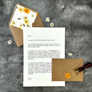 Carta de amor / Abejas ocupadas / Regalo personalizado presente / Regalo de boda / Regalo de aniversario / Votos de boda / Propuesta / Cumpleaños