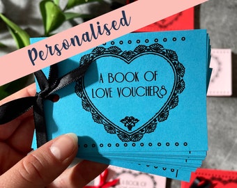 Personalised Love Vouchers Coupons Book | Christmas | Valentines Gift Present | For Boyfriend or Girlfriend