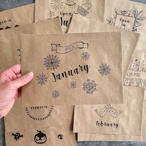 Juego de sobres abiertos, Por mes, Regalo de larga distancia, Regalo de aniversario, Novio o novia, Personalizado, Navidad