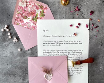 Carta de amor premium / Regalo personalizado presente / Sellado con cera / Para novio o novia / Regalo de aniversario / Tarjeta del Día de la Madre