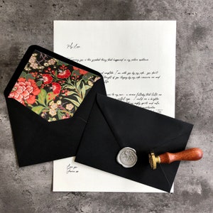 Love Letter | Black | Personalised Gift Present | Wax Sealed | For Boyfriend or Girlfriend | Anniversary | Mother's Day Card