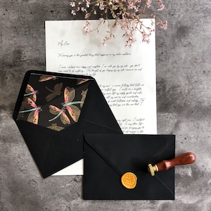 Love Letter | Dragonfly | Personalised Gift Present | Wax Sealed | For Boyfriend or Girlfriend | Anniversary | Wedding Vows