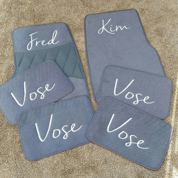 Embroidered custom floor mats. Embroidered car mat Etsy