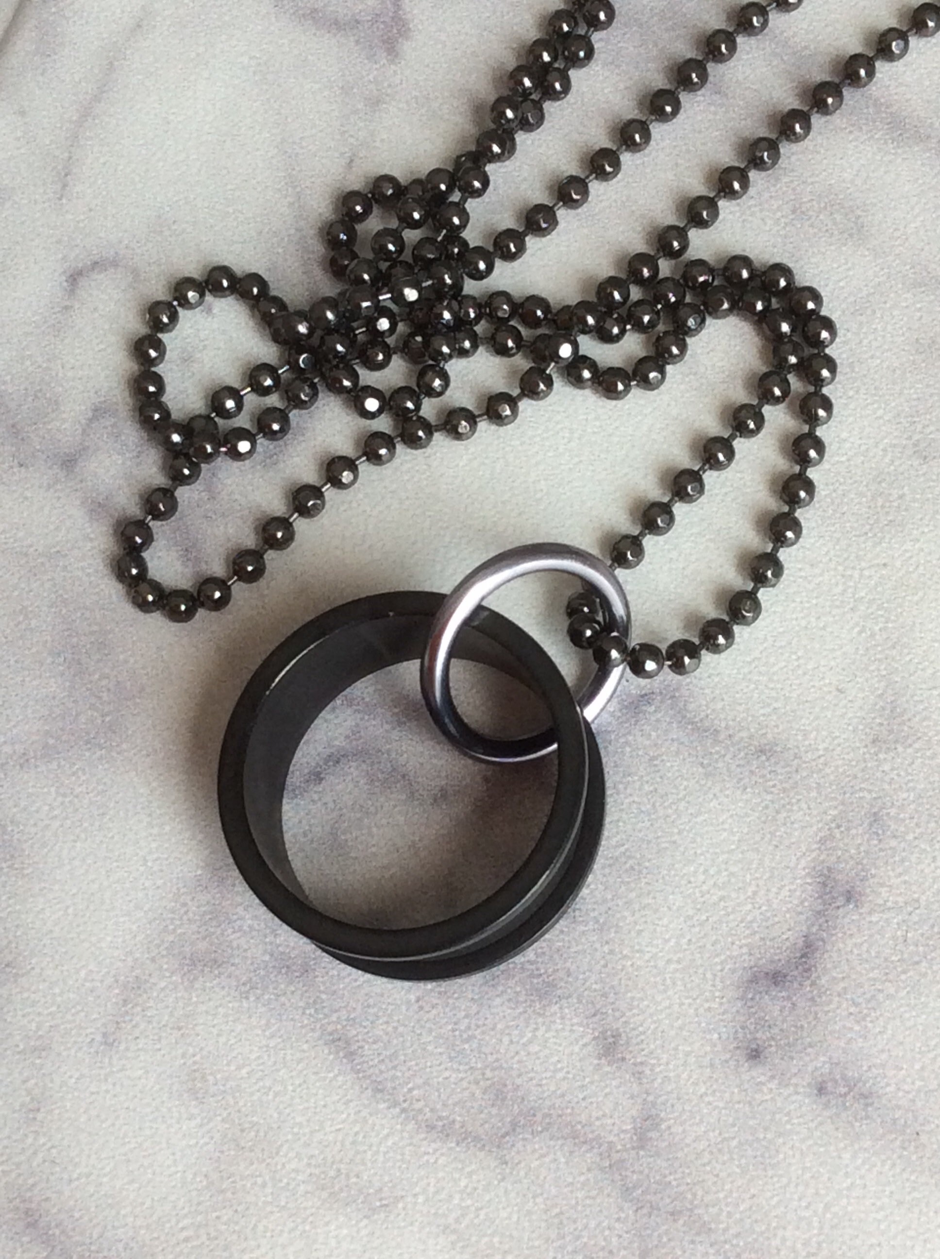 Black cheap ring necklace