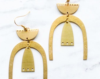 Gold Geometric Statement Earrings