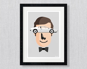 Roger Moore James Bond 007 Poster Wall Art Print Pop Art Home Wall Decor Caricature Movie & TV Memorabilia