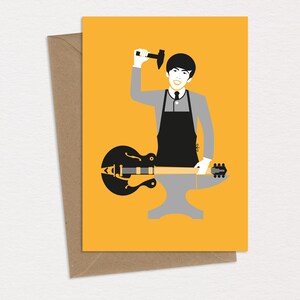 Forge Harrison AKA George Harrison Birthday Card Greeting Card The Beatles  Caricature Music Memorabilia Pop Art