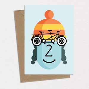 Tammy Tandem Cycling Birthday Card Greeting Card Card Caricature