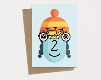 Tammy Tandem Cycling Birthday Card Greeting Card Card Caricature