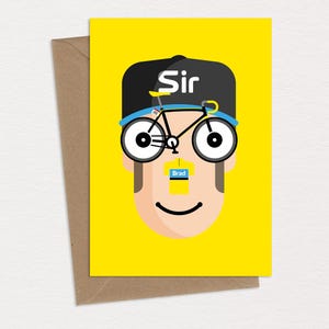 Bradley Wiggins Biglietto di auguri di compleanno Biglietto di auguri Caricatura di Wiggo Pop Art Cimeli del ciclismo Tour de France