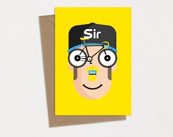 Bradley Wiggins Birthday Card Greeting Card  Wiggo Caricature Pop Art Cycling Memorabilia Tour De France