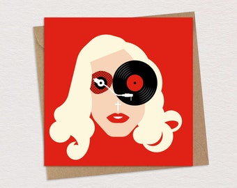 Lady Gaga Birthday Card Greeting Card 00s Pop Caricature Pop Art Music Memorabilia