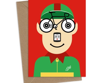 Christmas Greeting Card for Cyclists - Cycling Elf