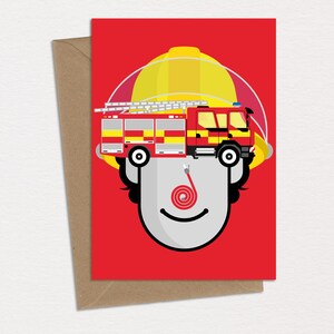 Rextinguisher Fire Service Birthday Card Greeting Card Key Worker Caricature