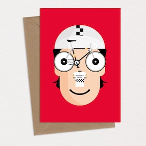 Robert Millar Biglietto di auguri di compleanno Biglietto di auguri Caricatura Pop Art Ciclismo Memorabilia Tour De France