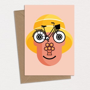 Bonnie Korb Radfahren Geburtstagskarte Grußkarte Karte Karikatur Spaß