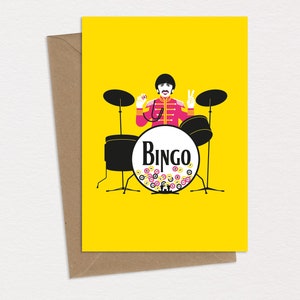 Bingo Starr (AKA) Ringo Starr The Beatles Geburtstagskarte Grußkarte Grußkarte Karikatur Pop Art Musik Erinnerungsstücke