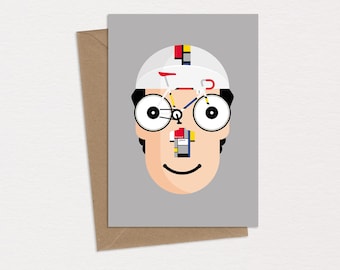 Bernard Hinualt Birthday Card Greeting Card Caricature Pop Art Cycling Memorabilia Tour De France