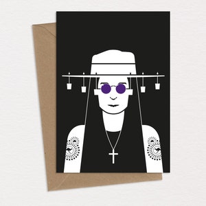 Aussie Osbourne (AKA) Ozzy Osbourne Black Sabbath Birthday Card Greeting Card Caricature Pop Art Music Memorabilia