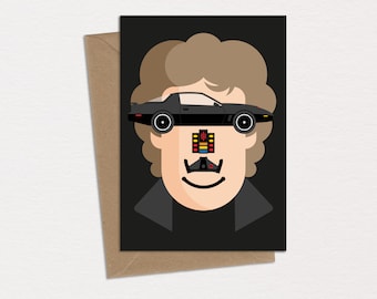 Knight Rider Birthday Card Greeting Card Caricature Pop Art Movie & TV Memorabilia