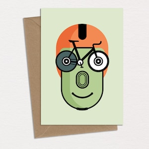 Track Mack Track Cycling Velodrome Birthday Card Greeting Card Card Caricature