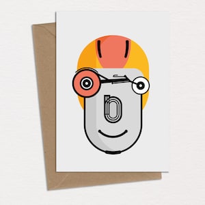 Para Farah Cycling Mobility Carte d'anniversaire Carte de voeux Caricature amusante