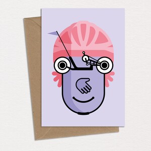 Inclusivella Cycling Mobility Carte d'anniversaire Carte de voeux Caricature amusante