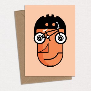 Trickster Rickster Cycling BMX Carte d'anniversaire Carte de voeux Carte Caricature