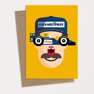 Nigel Mansell Geburtstagskarte Grußkarte Williams Formel-1-Grand-Prix-Weltmeister