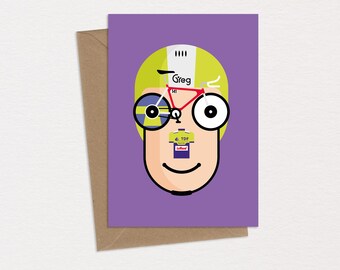 Greg Lemond Birthday Card Greeting Card Caricature Pop Art Cycling Memorabilia Tour De France