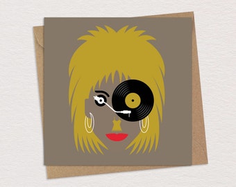 Tina Turner Birthday Card Greeting Card 80s Pop Caricature Pop Art Music Memorabilia