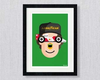 Ayrton Senna Formula 1 Poster Pop Art Wall Art Print Caricature Home Decor