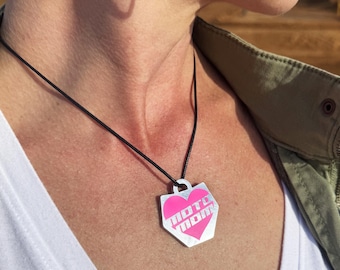 Moto Mom Necklace: Aluminum Motocross Racing Pendant