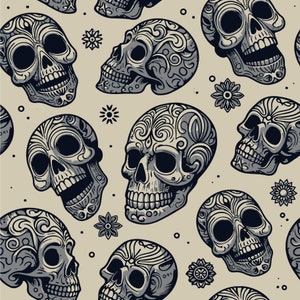 Skull SVG Download File Repeating Pattern Vector Digital Art Print Ready Skulls