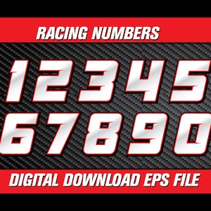 Racing Numbers Font: SVG, PNG, PDF Vector Art (Digital Download)