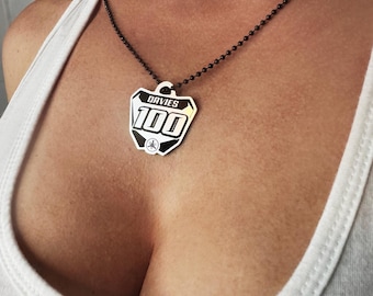 Personalized Motocross Necklace: Custom Number & Name, Dirt Bike Jewelry