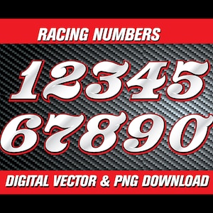 Racing Numbers Font: SVG, PNG, PDF Vector Art (Digital Download)