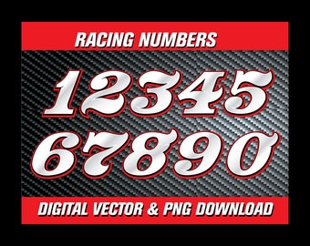 Racing Numbers Font: SVG, PNG, PDF Vector Art (Digital Download)