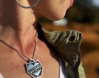 Moto Mom Necklace: Aluminum Motocross Racing Pendant