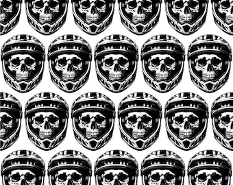Motocross Dirt Bike Racing Off-Road Skull Helmet Digital Vector SVG Repeating Pattern Design File