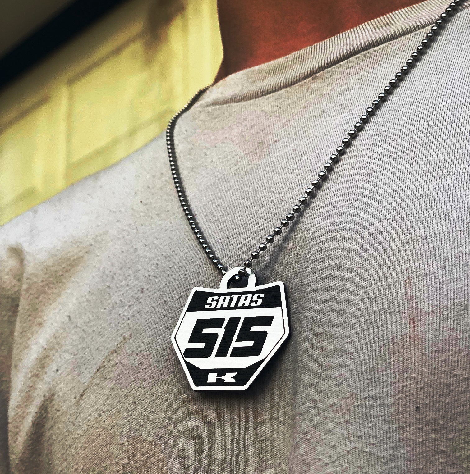 Custom Racing Number Necklace: Acrylic Dirt Bike Jewelry - Etsy
