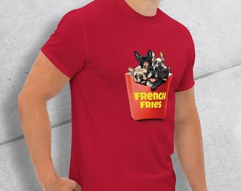 Funny Frenchie Bulldog T-Shirt: French Fries Dog Lover Gift