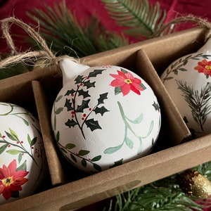 Hand painted Christmas baubles