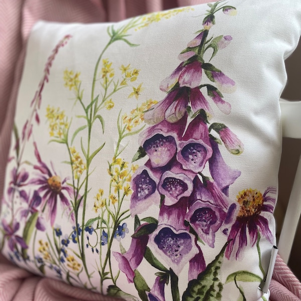 Foxglove Wildflower cushion