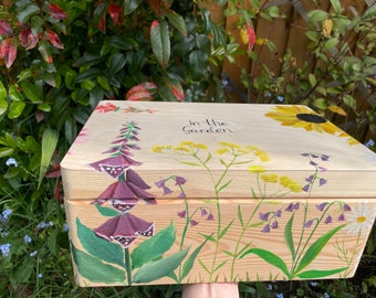 Hand painted gardening Seed box ready to post