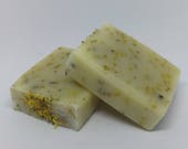 Natural and vegan artisan calendula scrubby soap