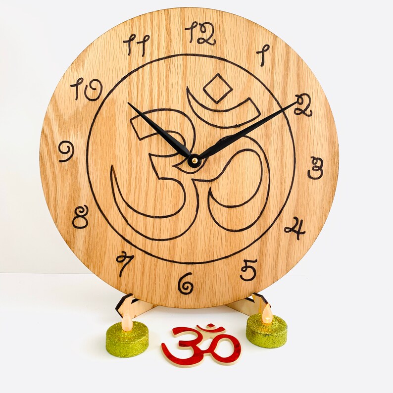Om wall clock Meditation room zen yoga studio decor large Etsy